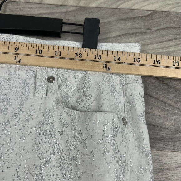 7 For All Mankind Jeans Womens 29 White Allover Embellished Skinny Leg Preppy - Picture 12 of 16